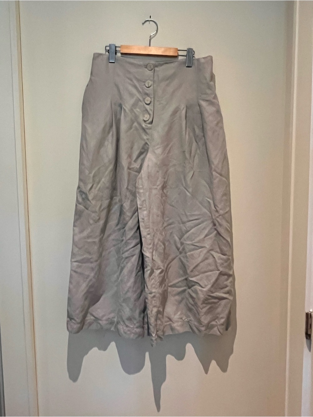 Aritzia Wilfred Linen High-Wasited Wide Leg Cropped Ppants
